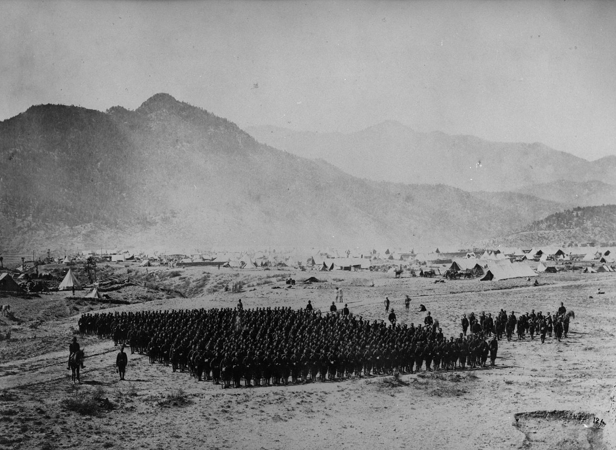 القوات في التشكيل خلال الحرب الأنغلو-أفغانية الثانية ، 1878-1880 بواسطة مصور انجليزى