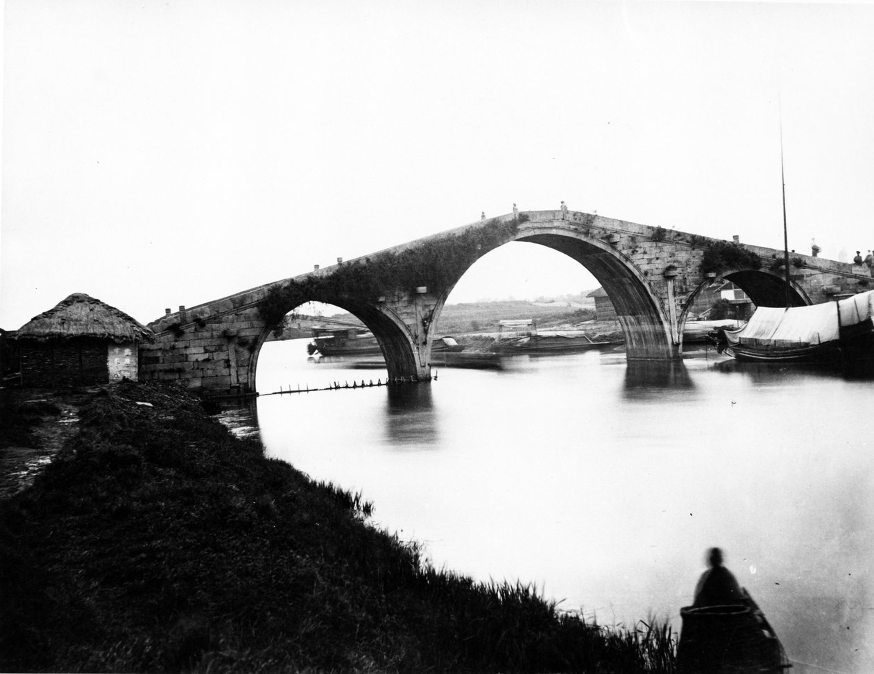 جسر WongDoo ، Soochow Creek ، c.1870 بواسطة مصور انجليزى