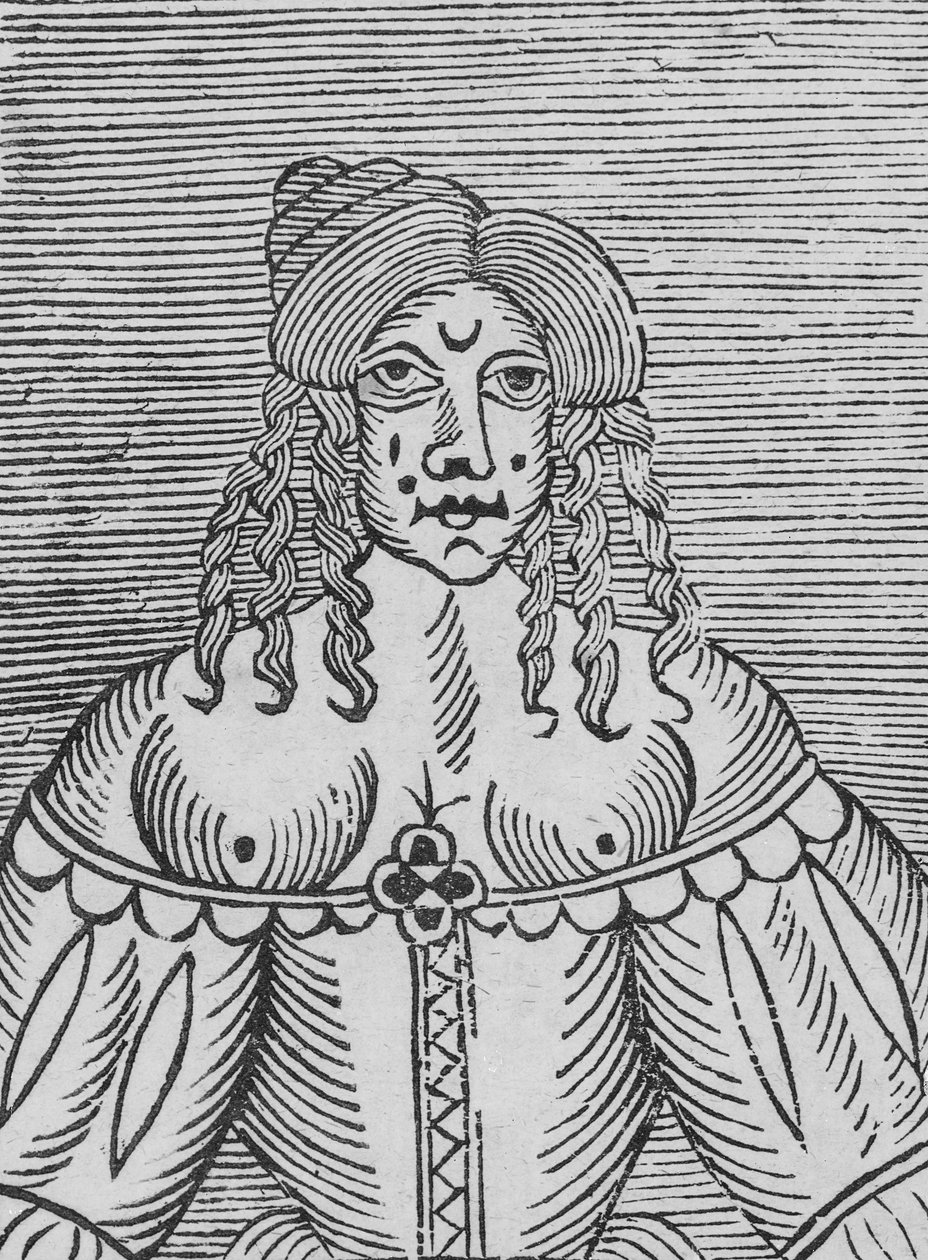 سيدة تيودور مع ثديين باردينين ، رسم توضيحي من كتاب من Roxburghe Ballads بواسطة مدرسة اللغة الإنجليزية