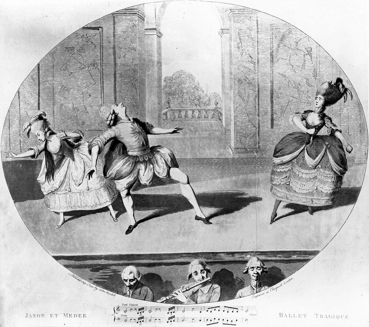 مشهد من الباليه "Jason et Medee" ، 1781 بواسطة مدرسة اللغة الإنجليزية