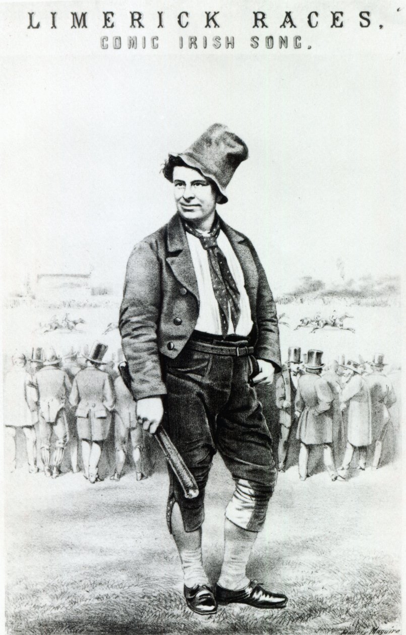 إعلان لـ "Limerick Races" أغنية إيرلندية هزلية يؤديها Sam Collins بواسطة مدرسة اللغة الإنجليزية