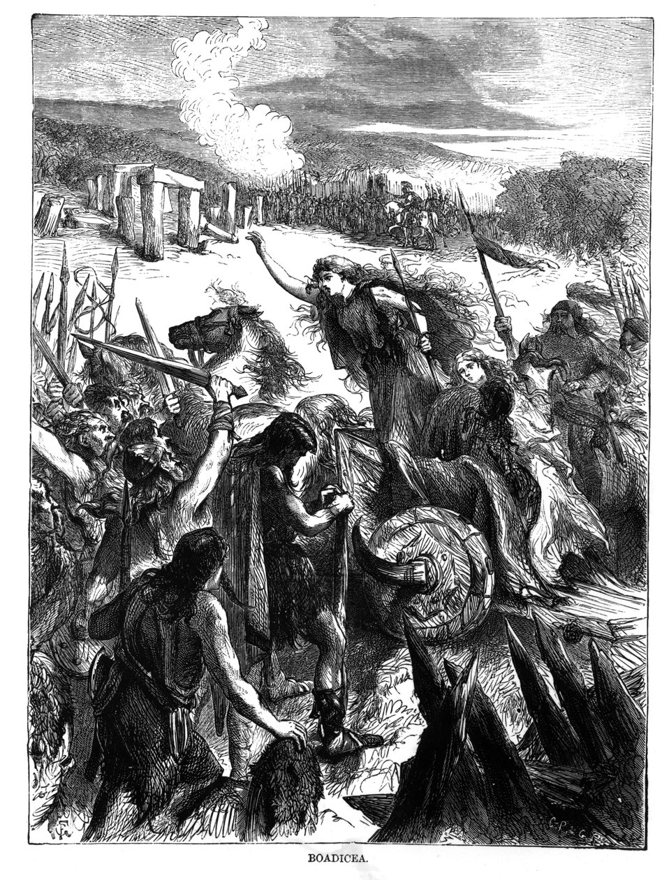 Boadicea تحريض Iceni ضد الرومان بواسطة مدرسة اللغة الإنجليزية