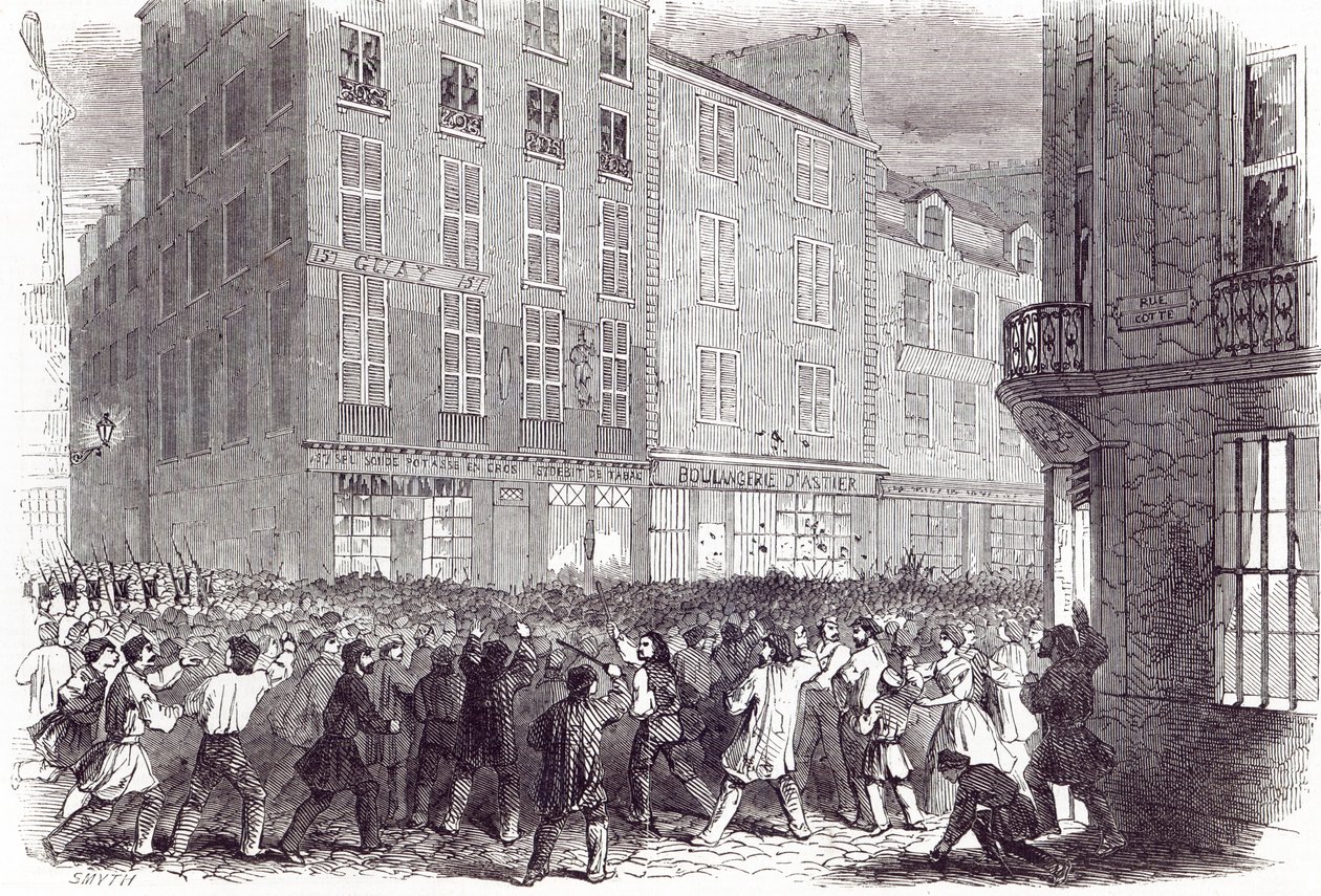 بريد ريوت ، في شارع دو فوبورج سانت أنطوان ، في باريس ، من "أخبار لندن المصورة" ، 10 أكتوبر 1846 بواسطة مدرسة اللغة الإنجليزية