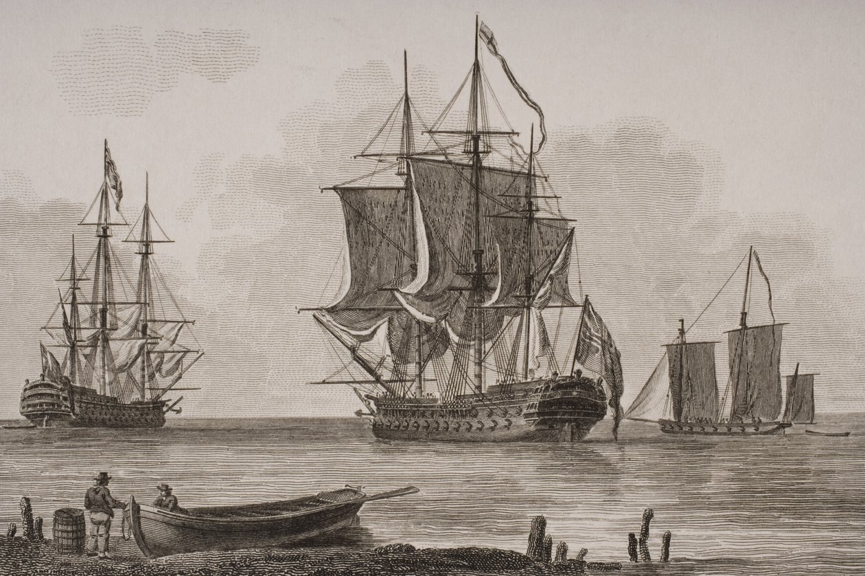 رجال الحرب البريطانيين ، نقشهم توماس ميلتون (1743-1827) 1820 بواسطة مدرسة اللغة الإنجليزية