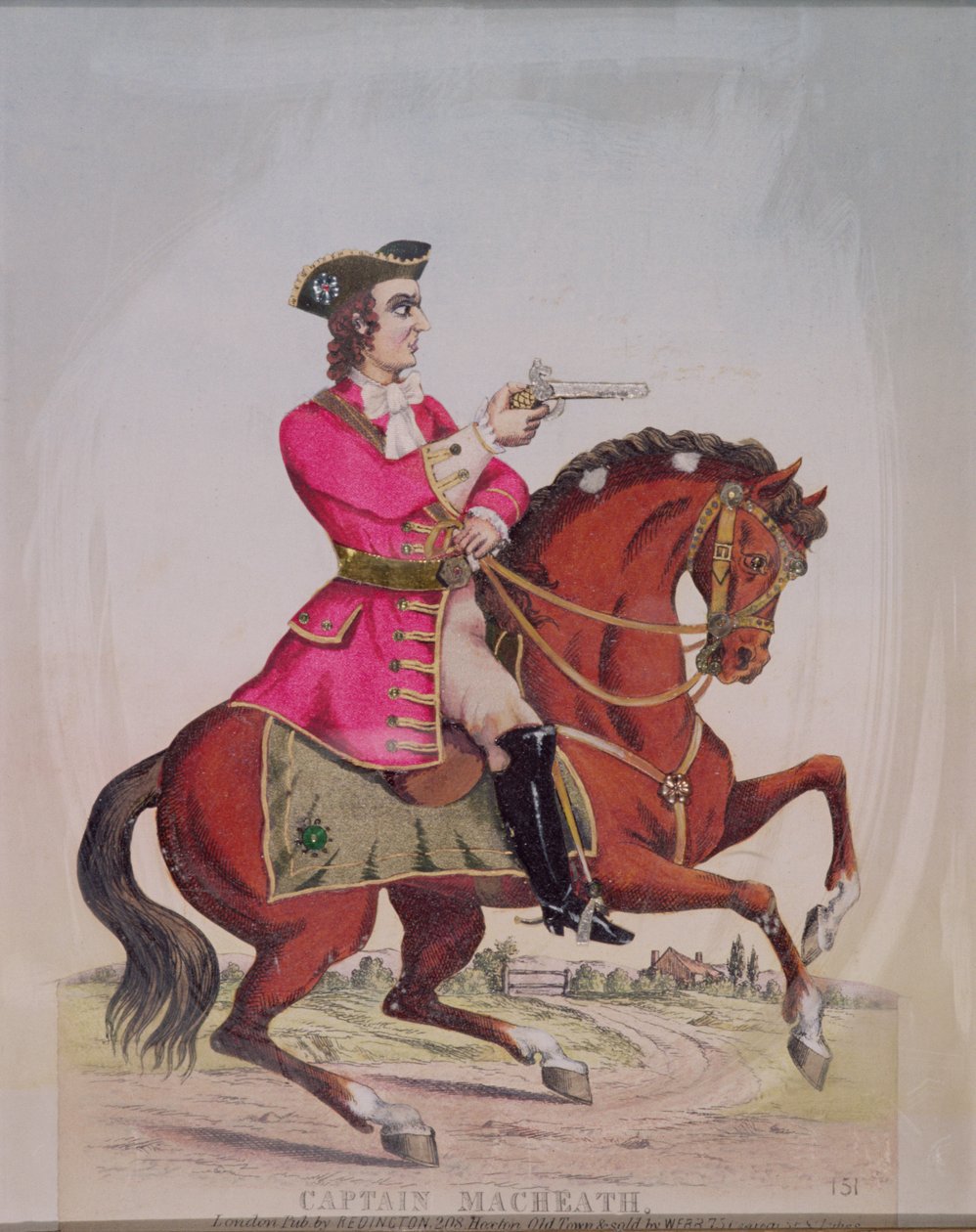 الكابتن ماكهيث ، بطل الطريق السريع في "أوبرا الشحاذ" لجون جاي (1685-1732) ، حانة. بواسطة Redington (النقش والكولاج) بواسطة مدرسة اللغة الإنجليزية