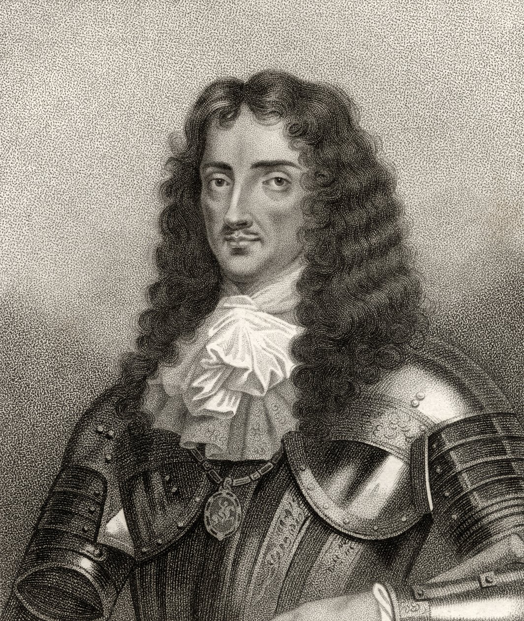 تشارلز الثاني ، نقشه بوكيه ، من "كتالوج المؤلفين الملكيين والنبلاء" ، تم نشره عام 1806 بواسطة مدرسة اللغة الإنجليزية