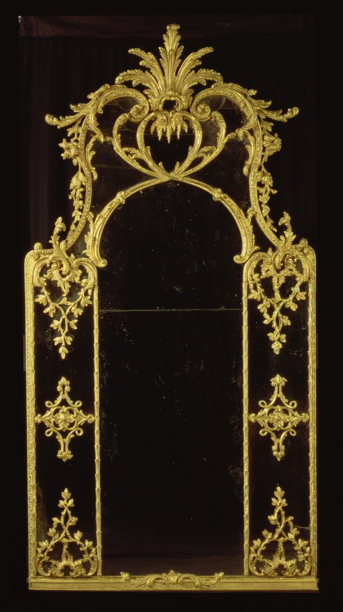 مرآة Chippendale ، c.1750 (giltwood) بواسطة مدرسة اللغة الإنجليزية