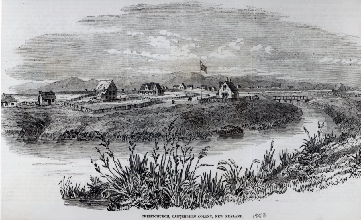 كرايستشيرش ، كانتربري كولوني ، نيوزيلندا ، من "أخبار لندن المصورة" ، 9 أبريل 1853 بواسطة مدرسة اللغة الإنجليزية