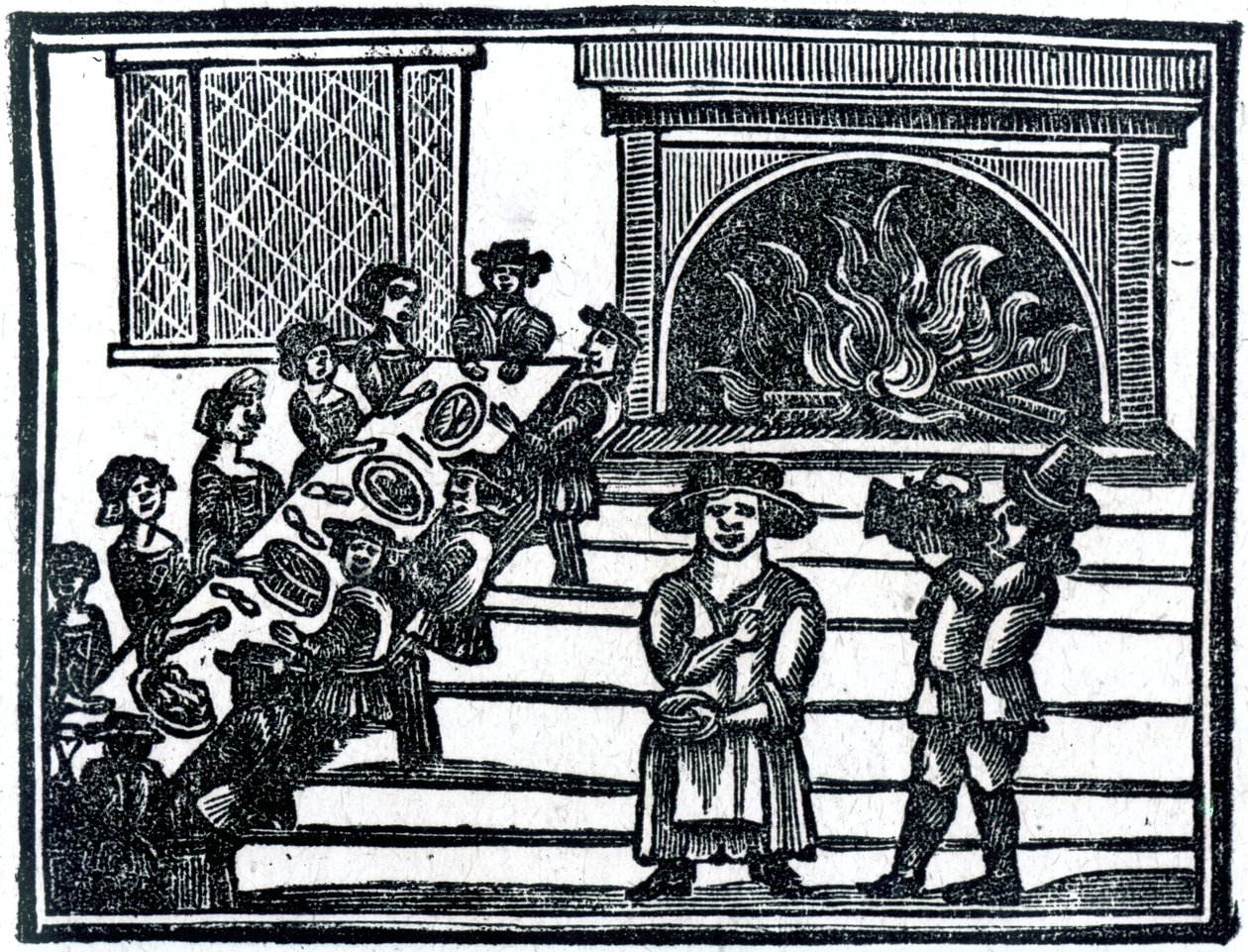 ترفيه عيد الميلاد ، رسم توضيحي من "كتاب Roxburghe Ballads" بواسطة مدرسة اللغة الإنجليزية