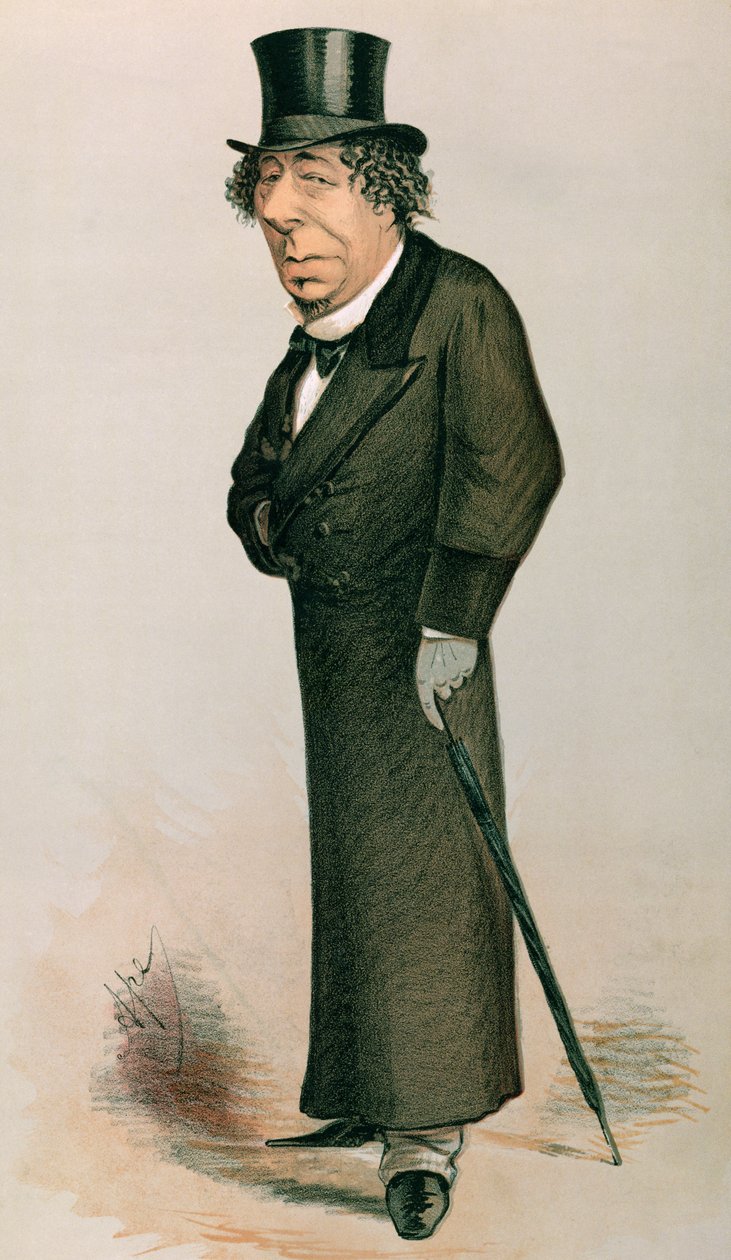 دزرائيلي ، بنيامين (1804-81): رسوم متحركة من فانيتي فير ، 30 يناير 1869 بواسطة مدرسة اللغة الإنجليزية
