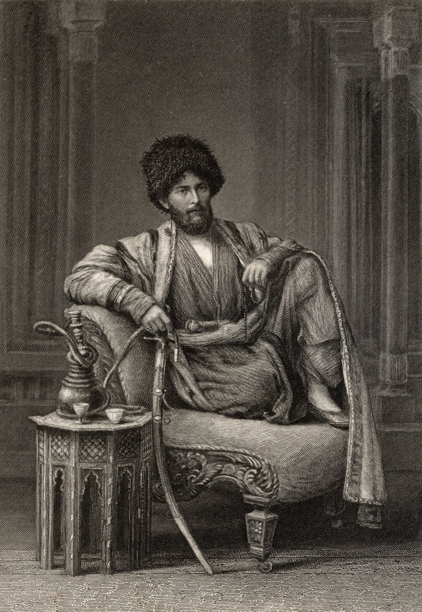 ادموند أودونوفان ، رسم توضيحي من "ميرف ، قصة مغامرات وسبي" ، نُشر عام 1883 بواسطة مدرسة اللغة الإنجليزية