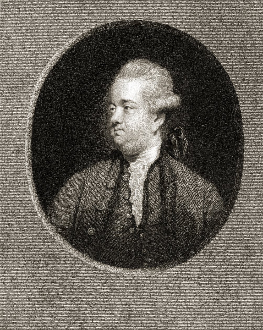 إدوارد جيبون (1737-1794) من "معرض الصور" ، نُشر عام 1833 بواسطة مدرسة اللغة الإنجليزية