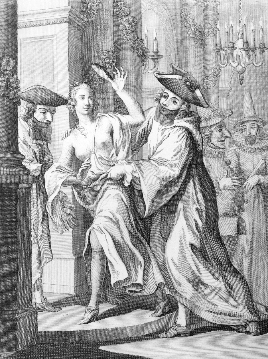 إليزابيث شودلي ، كونتيسة بريستول ، ترتدي زي إيفيجينيا ، ج .1749 بواسطة مدرسة اللغة الإنجليزية