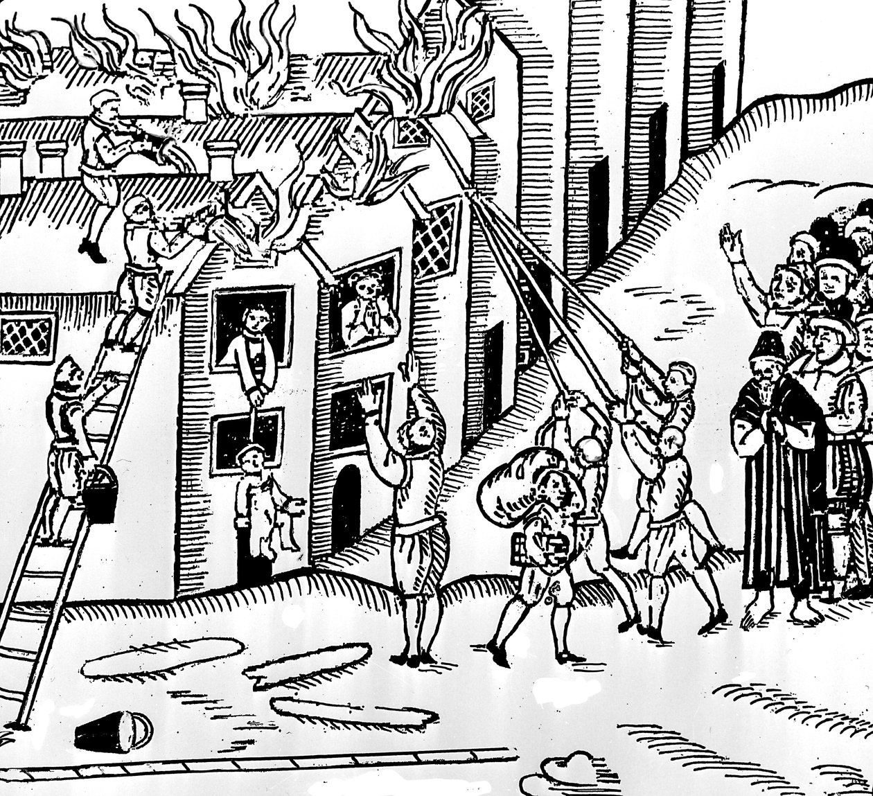 مكافحة الحرائق في تيفرتون ، ديفون ، 1612 بواسطة مدرسة اللغة الإنجليزية