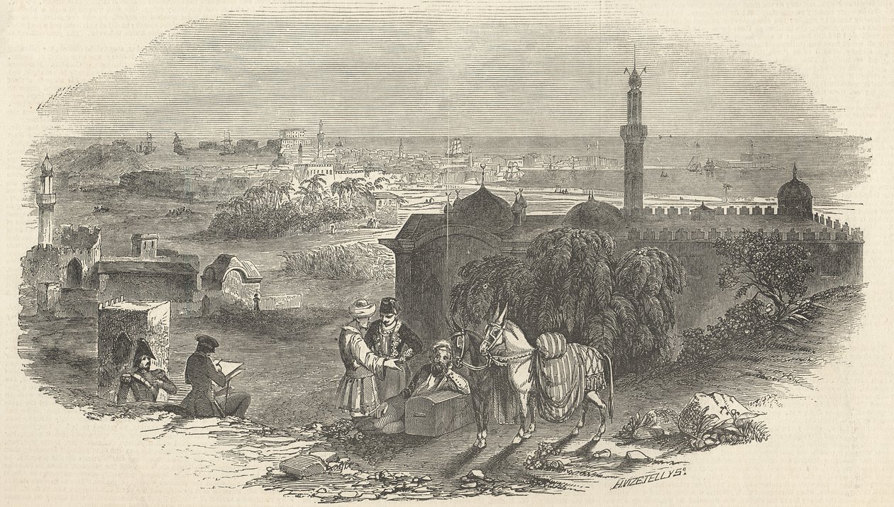 موانئ الذرة الأجنبية ، الإسكندرية ، من "أخبار لندن المصورة" ، 19 ديسمبر 1846 بواسطة مدرسة اللغة الإنجليزية
