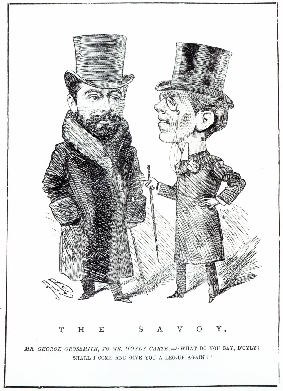 جورج غروسميث جنر. وريتشارد دويلي كارت في "ذا سافوي" ، نُشر في "The Entr&39;acte" ، 31 مارس 1894 بواسطة مدرسة اللغة الإنجليزية