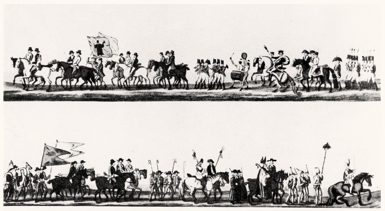 المهرجان الكبير لأصحاب الصوف ، صناع المشط والصباغة في دارلينجتون ، 3 فبراير 1825 بواسطة مدرسة اللغة الإنجليزية