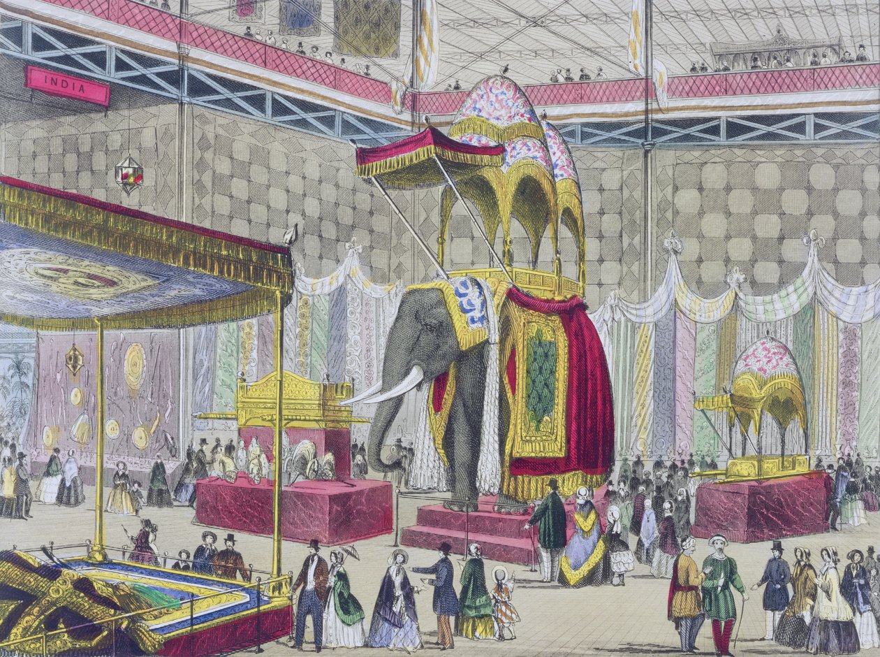 معرض عظيم ، 1851: قسم هندي من الداخل من المعرض الكبير (حانة. اقرأ & المشارك) (ليثو الملونة) بواسطة مدرسة اللغة الإنجليزية