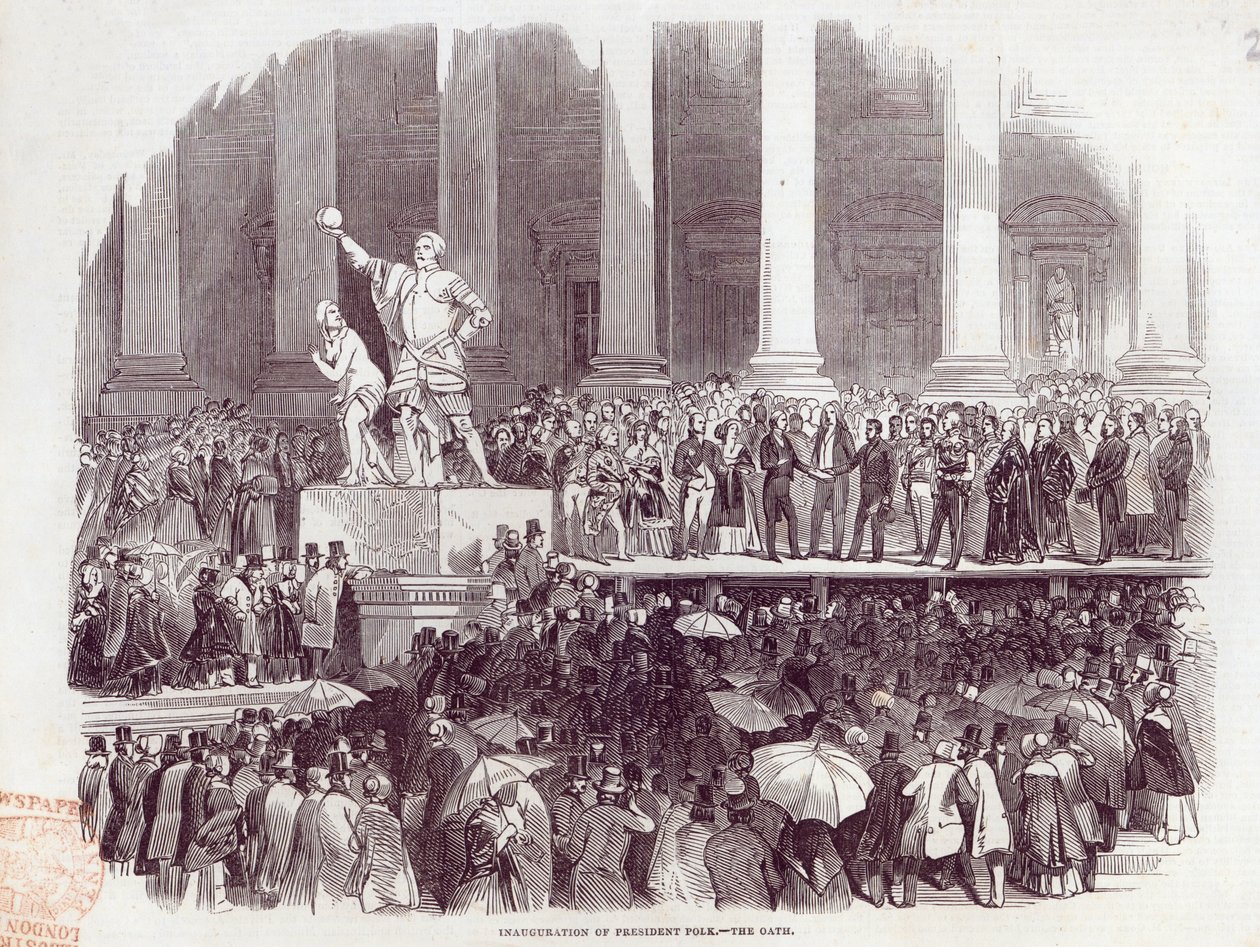 تنصيب الرئيس بولك: اليمين ، من "أخبار لندن المصورة" ، 19 أبريل 1845 بواسطة مدرسة اللغة الإنجليزية