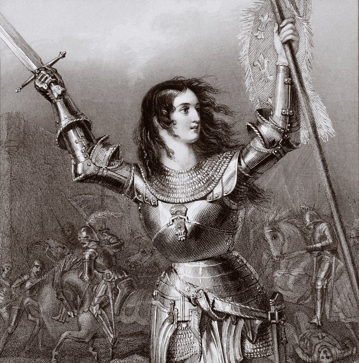جان دارك (c.1412-31) ، c.1845 بواسطة مدرسة اللغة الإنجليزية