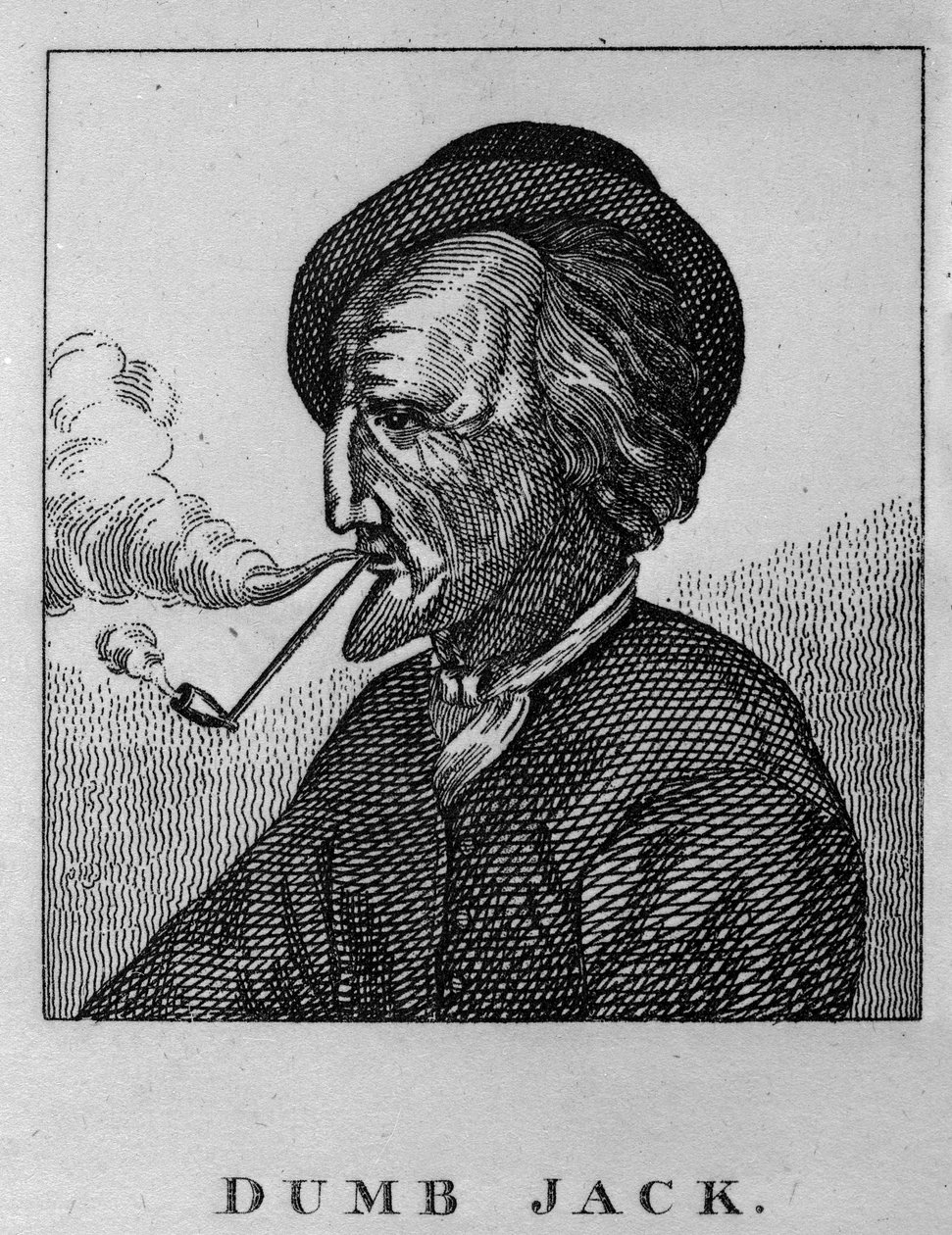 جون جيل ، الاسم المستعار دومب جاك ، من "صور وجوه وجوه بارزة وغريبة من لندن" ، 1819 بواسطة مدرسة اللغة الإنجليزية