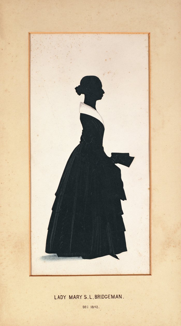 السيدة ماري بريدجمان ، صورة ظلية لفنان غير معروف ، 1842 (ورقة) بواسطة مدرسة اللغة الإنجليزية