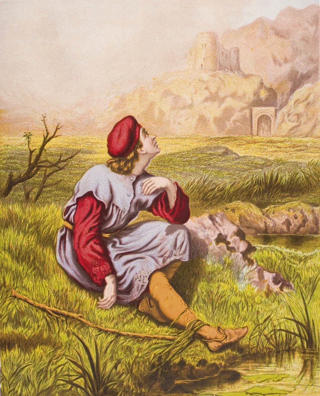 رثاء الضمير الرقيق ، توضيح من "تقدم الحاج" لجون بونيان (1628-1688) بواسطة مدرسة اللغة الإنجليزية
