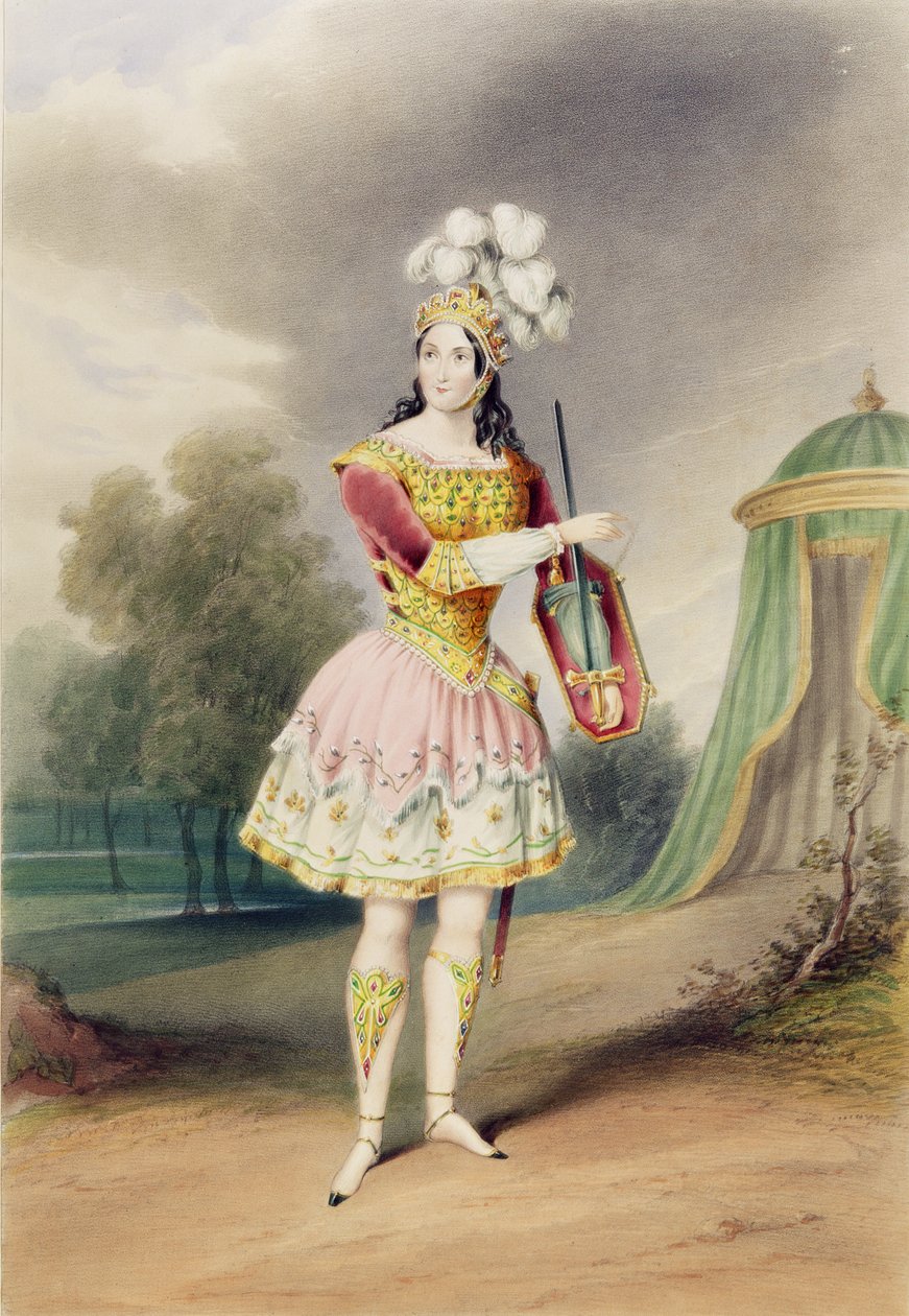 لويزا فيربروثر مثل Eglantine في `Valentine and Orson ، 1843 بواسطة مدرسة اللغة الإنجليزية