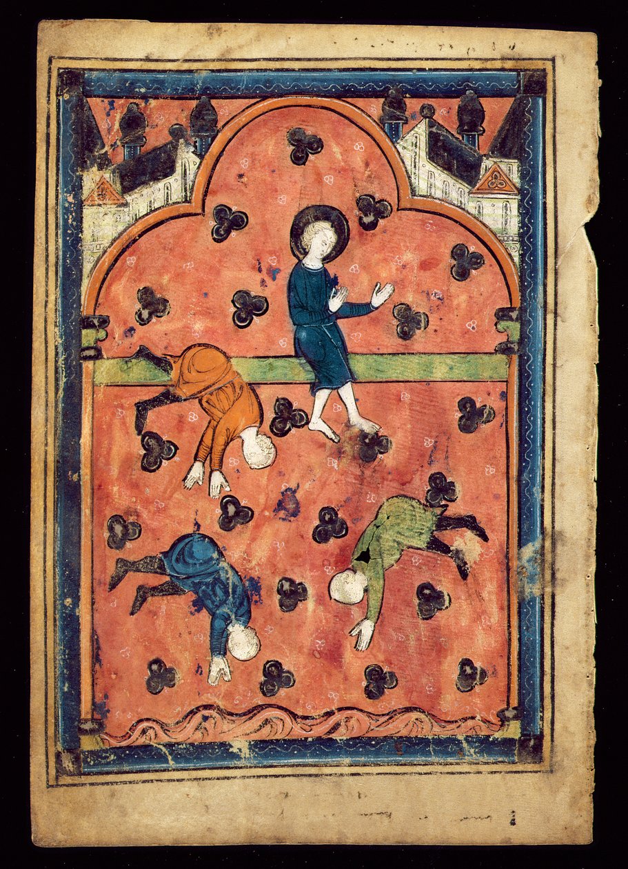 MS 1148-1993v قصة ملفقة عن الطفل يسوع يركب على شعاع الشمس ، ورقة من مزمور بواسطة مدرسة اللغة الإنجليزية