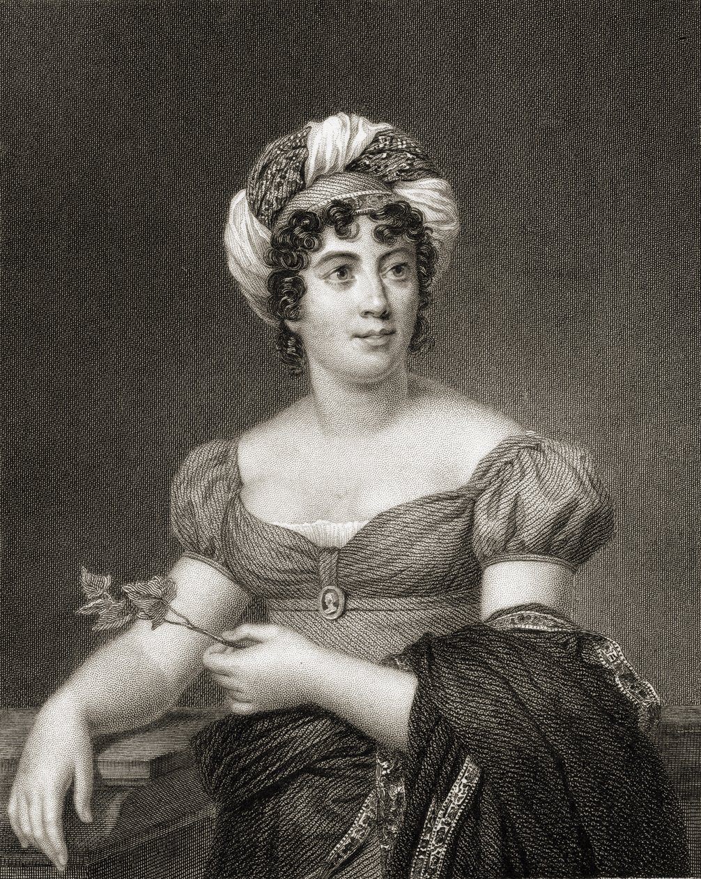 Mme de Stael ، من "معرض الصور" ، نُشر عام 1833 بواسطة مدرسة اللغة الإنجليزية