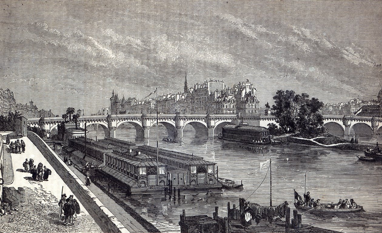 باريس الحديثة: The Pont Neuf ، 1845 بواسطة مدرسة اللغة الإنجليزية
