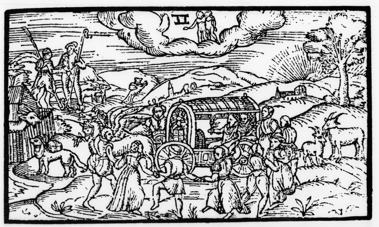 شهر مايو ، من "The Shepheardes Calender" بواسطة Esmond Spenser (1552-99) ، الفاكس الأصلي المنشور عام 1579 بواسطة مدرسة اللغة الإنجليزية