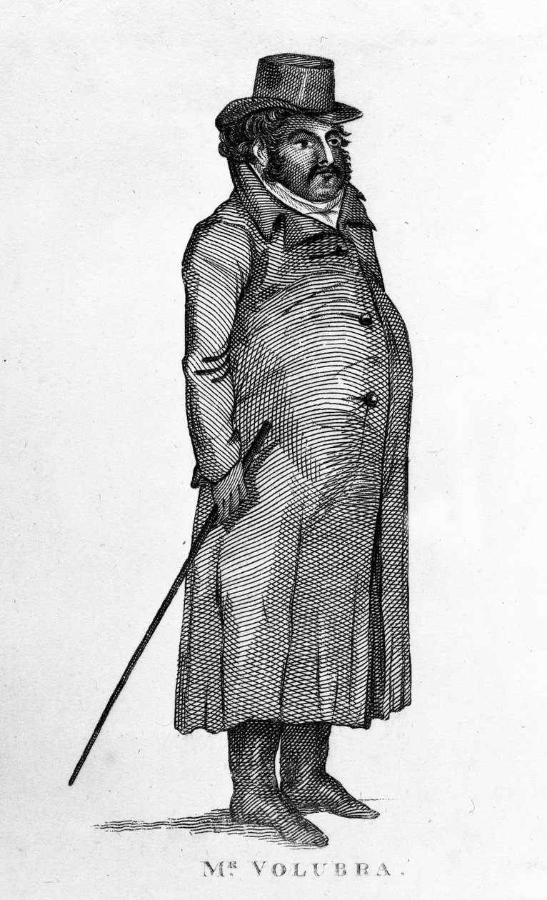 السيد فالوبرا ، رسم توضيحي من "حياة وصور الأشخاص البارزين" لجيمس كولفيلد ، نشر عام 1819 بواسطة مدرسة اللغة الإنجليزية