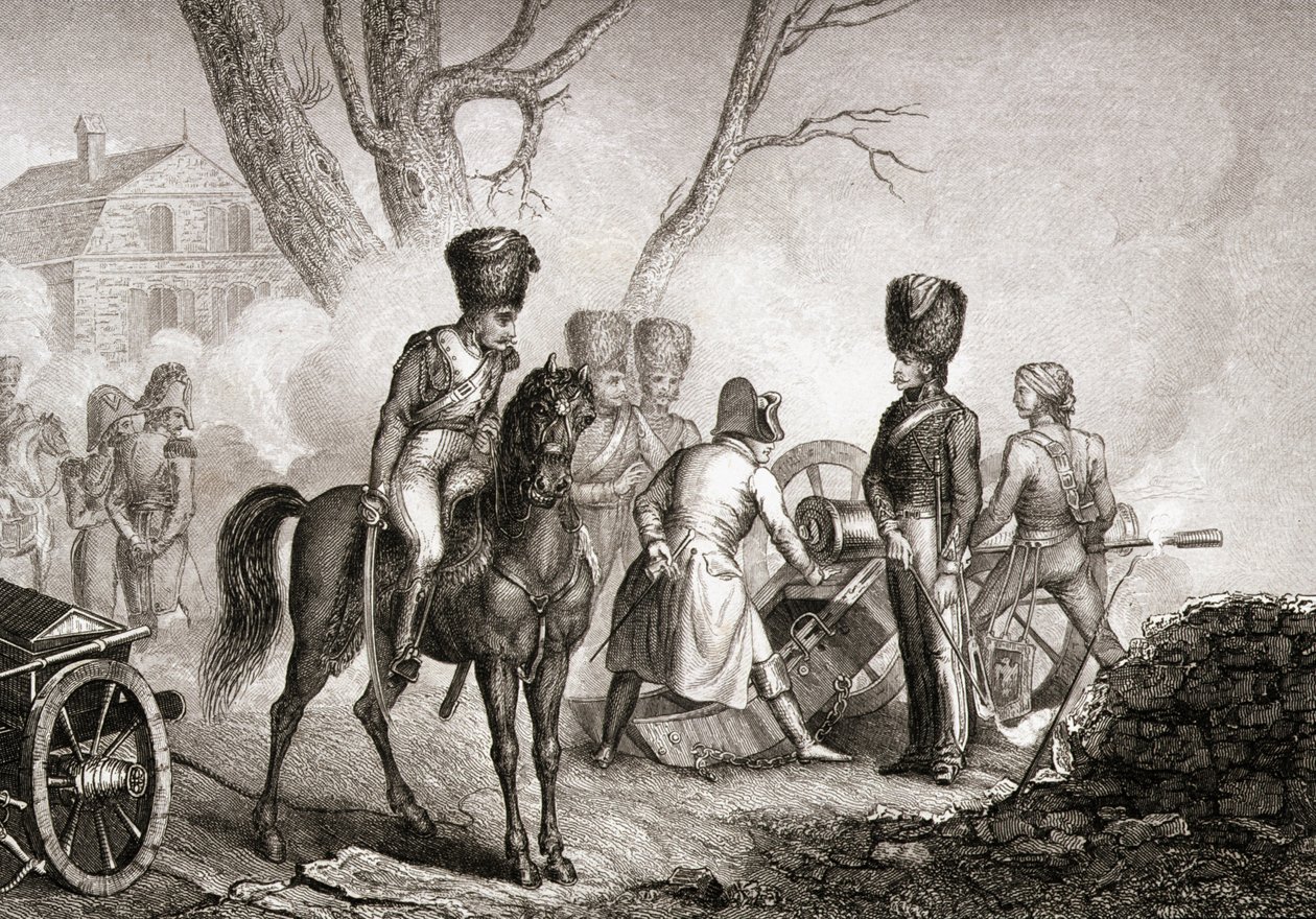 نابليون (1769-1821) في مونتيرو سور يون يوم 18 فبراير 1814 بواسطة مدرسة اللغة الإنجليزية