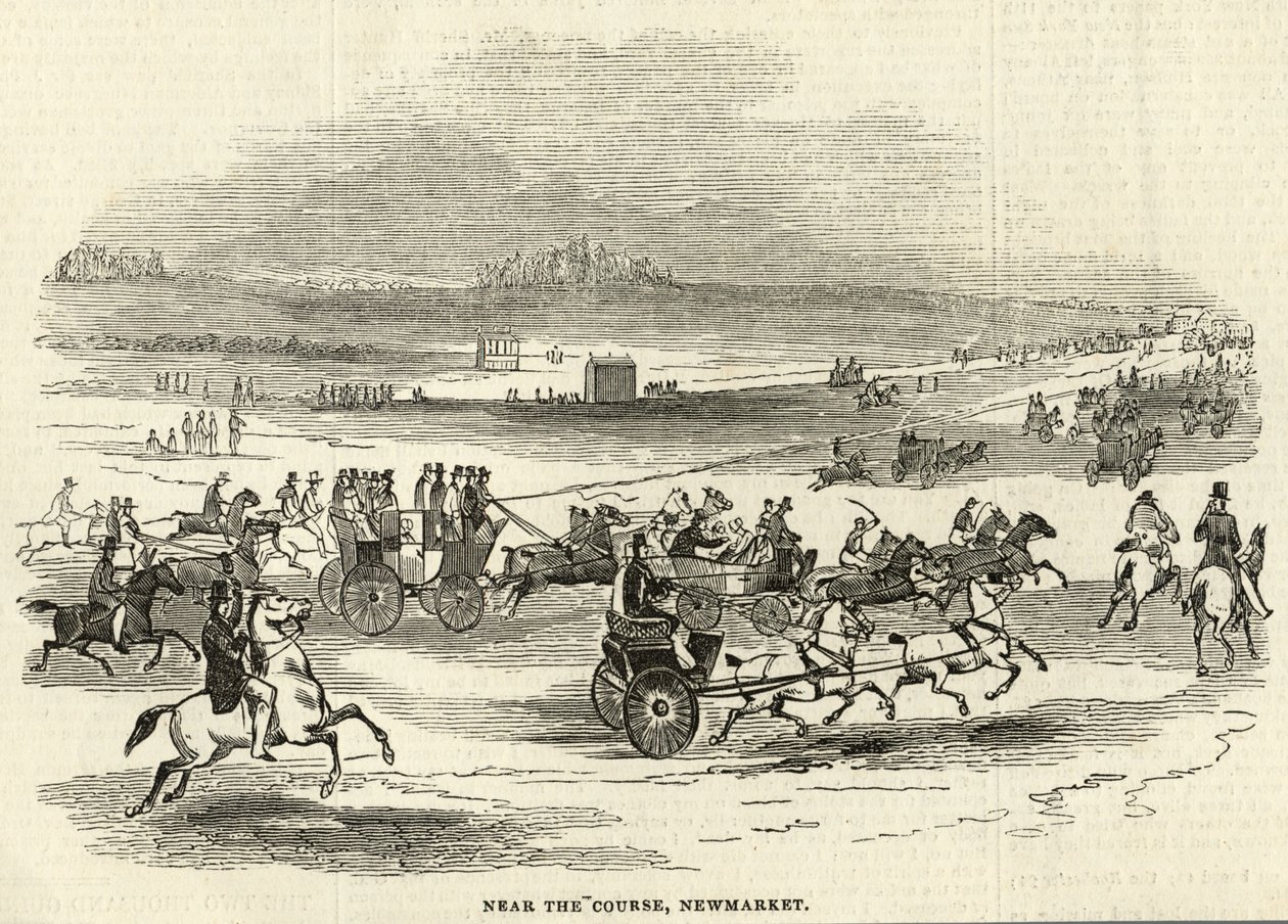 بالقرب من الدورة ، نيوماركت ، من "أخبار لندن المصورة" ، 3 مايو 1845 بواسطة مدرسة اللغة الإنجليزية