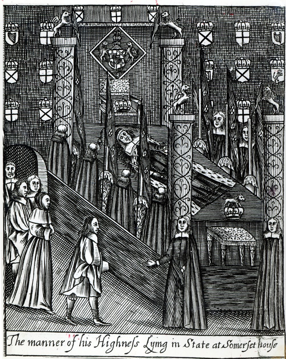 أوليفر كرومويل (1599-1658) الكذب في الدولة ، c.1658 بواسطة مدرسة اللغة الإنجليزية