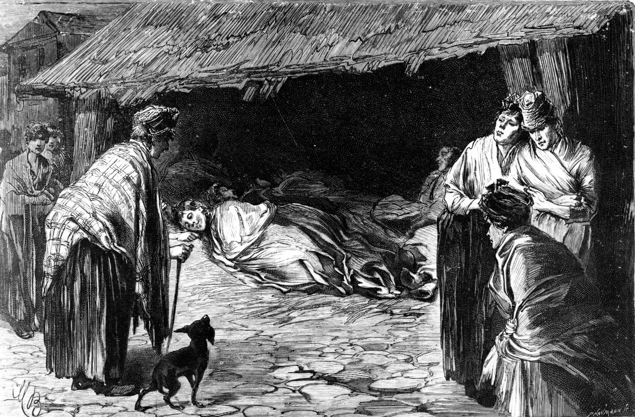 منبوذون ينامون في حظائر في وايت تشابل 1888 بواسطة مدرسة اللغة الإنجليزية