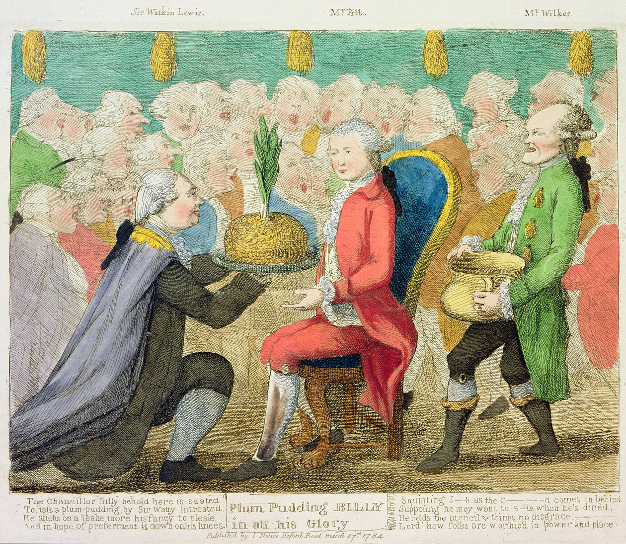 "بودرة البرقوق بيلي في كل مجده" ، 1784 (نقش الألوان) بواسطة مدرسة اللغة الإنجليزية