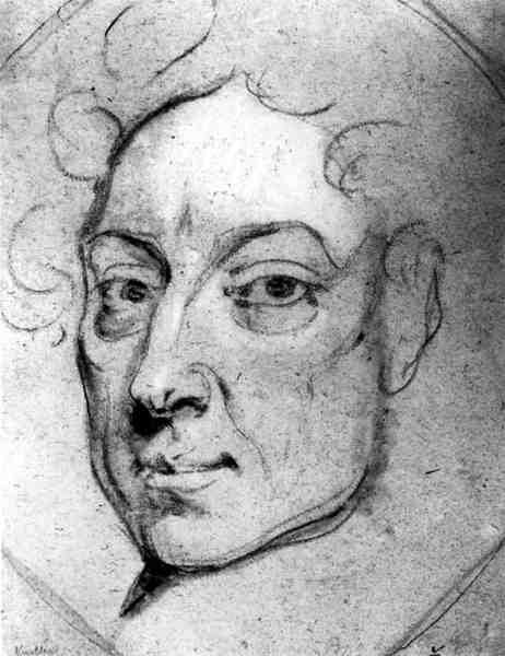 صورة ألكسندر بوب (1688-1744) (فحم على ورق) بواسطة مدرسة اللغة الإنجليزية