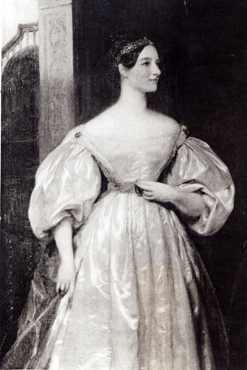 صورة لأوغستا أدا بايرون (1815-1852) كونتيسة لوفليس بواسطة مدرسة اللغة الإنجليزية