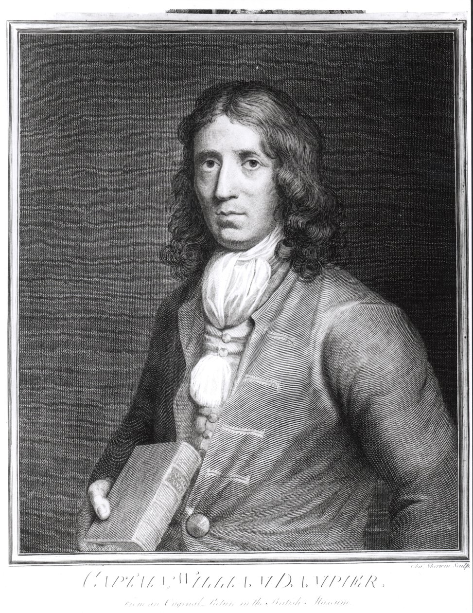 صورة الكابتن ويليام دامبير (1652-1715) منقوشة بواسطة شيروين بواسطة مدرسة اللغة الإنجليزية