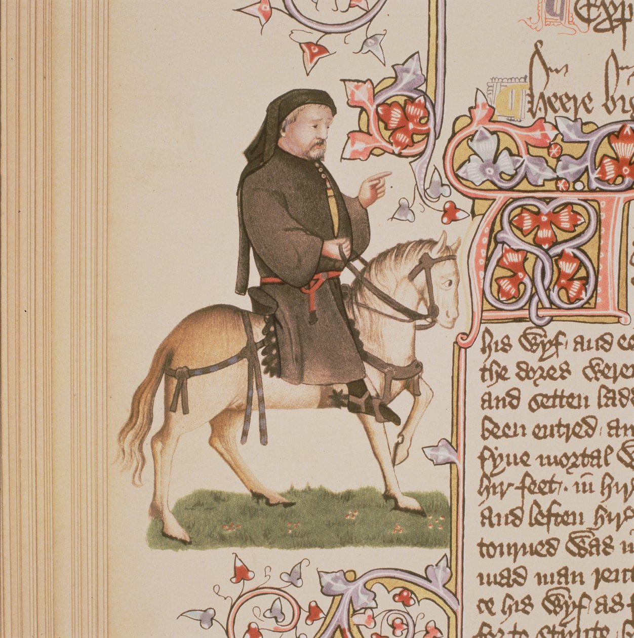صورة تشوسر ، من حكايات كانتربري بقلم جيفري تشوسر (c.1342-1400) مخطوطة إليسمير ، طبعة فاكس ، 1911 بواسطة مدرسة اللغة الإنجليزية