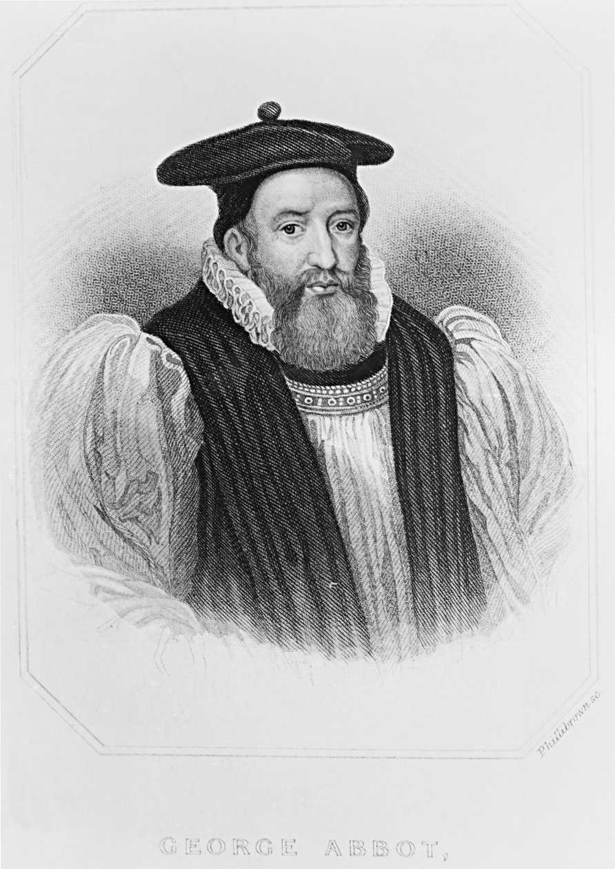 صورة لجورج أبوت (1562-1633) رئيس أساقفة كانتربري ، من "صور بريتيش بورتس البريطانية" ، 1823 بواسطة مدرسة اللغة الإنجليزية