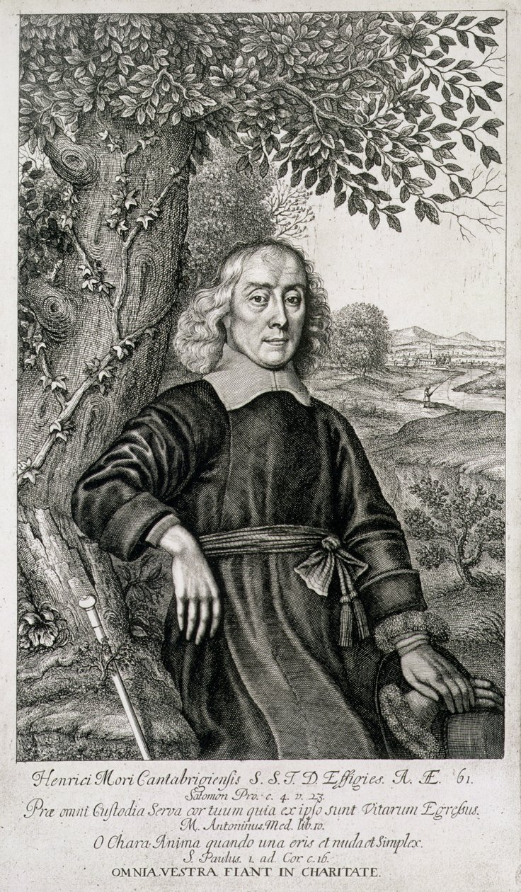 صورة لهنري مور (1614-87) في مقدمة أعماله اللاهوتية ، نقشها ويليام فيثورن (1616-91) 1675 بواسطة مدرسة اللغة الإنجليزية