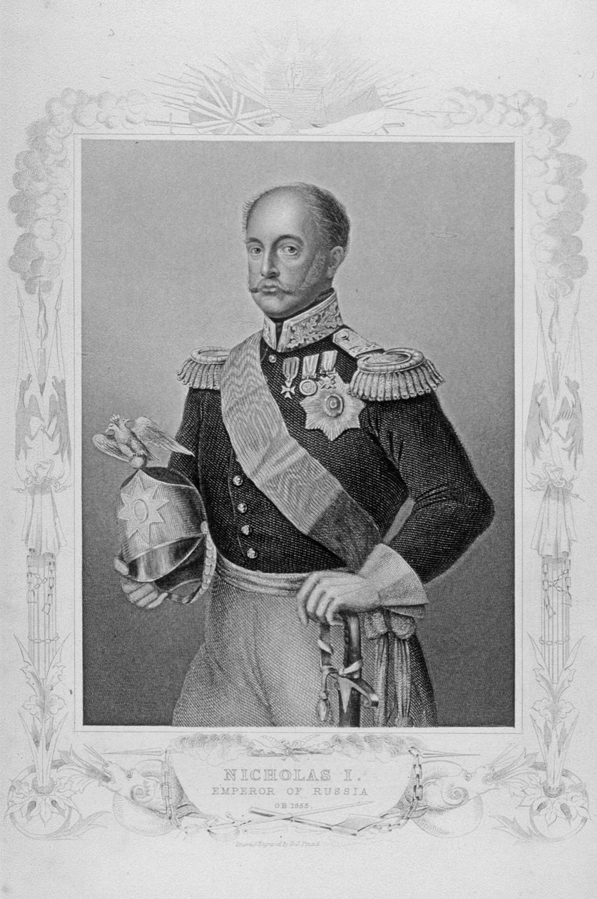 صورة لنيكولاس الأول ، إمبراطور روسيا (1796-1855) بواسطة مدرسة اللغة الإنجليزية