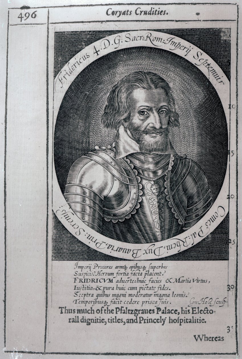 صورة لتوماس كوريات (c.1577-1617) من "فظاظة كوريات" بواسطة مدرسة اللغة الإنجليزية
