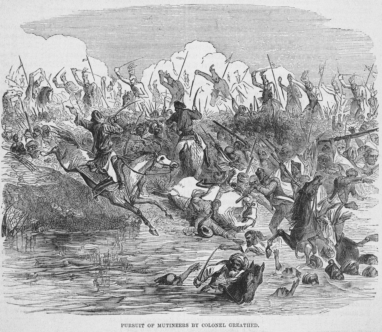 مطاردة المتمردين من قبل العقيد غريثيد ، 1857 بواسطة مدرسة اللغة الإنجليزية