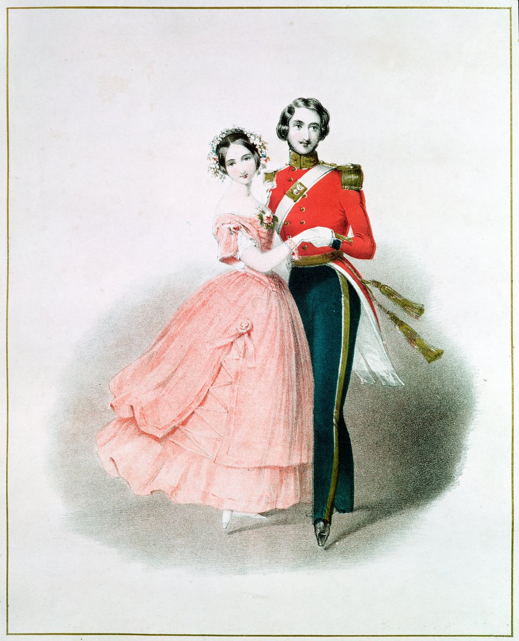 الملكة فيكتوريا (1819-1901) والأمير ألبرت دانسينج (1819-61) بواسطة مدرسة اللغة الإنجليزية