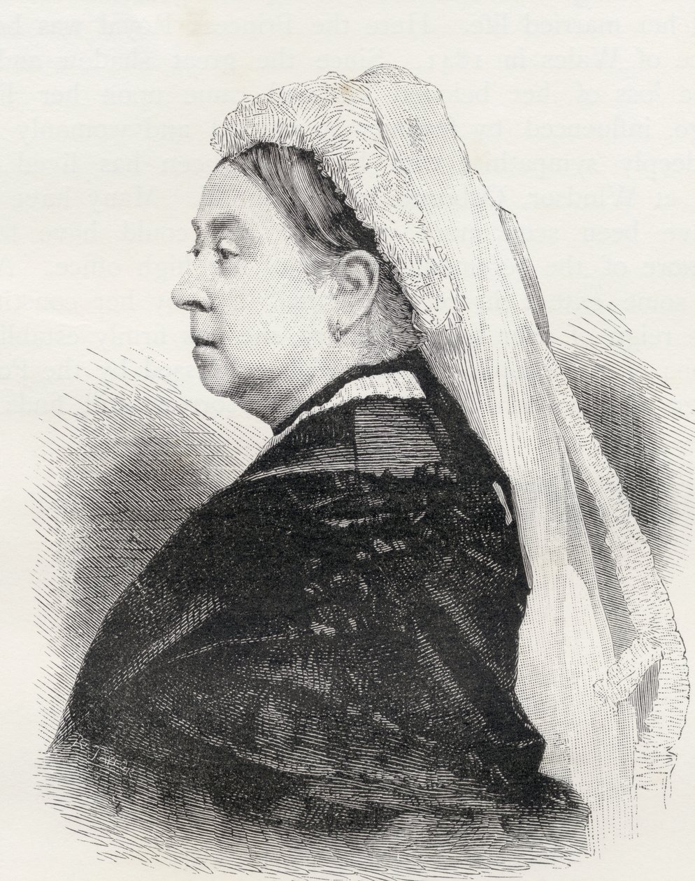 الملكة فيكتوريا ، من "London Pictures: Drawn with Pen and Pencil" ، بقلم القس ريتشارد لوفيت ، نُشر عام 1890 بواسطة مدرسة اللغة الإنجليزية