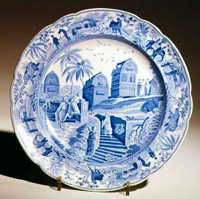 صحن روجرز أزرق وأبيض c.1815 (آنية فخارية) بواسطة مدرسة اللغة الإنجليزية